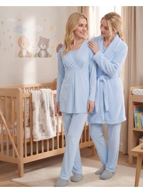 SONBAHAR KIŞ SEZONU Sabahlıklı Lohusa Pijama Takımı 3007